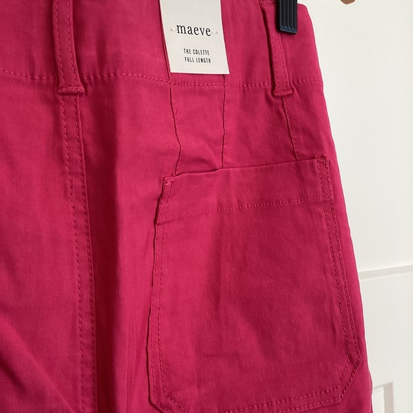 Anthropologie Colette Full-Length Wide-Leg Pants Maeve NEW Pink 28 Magic Fabric - Picture 12 of 15